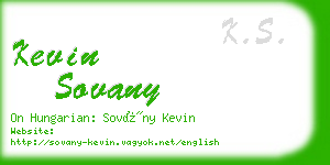 kevin sovany business card